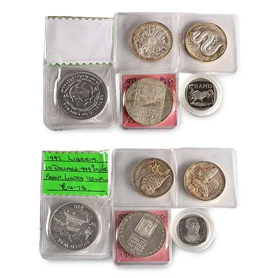 Group of Five [5] World AR Proof and Other Coins.