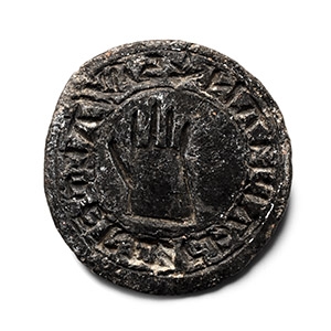 Medieval Lead Votive Seal Matrix with Hand
