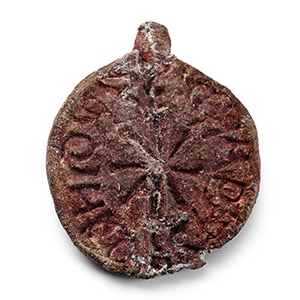 Medieval Lead Round Seal Matrix for Reginald Son of Richard