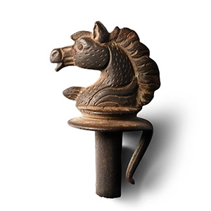 Post Medieval Bronze Horse Head Finial