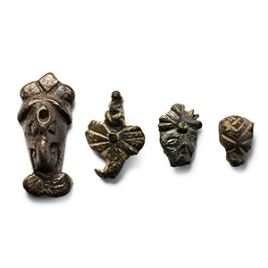 Large Medieval Bronze Belt Mount Group