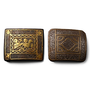 Western Asiatic Style Inlaid Iron Belt Buckle Group