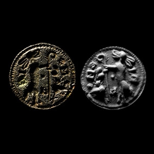 Medieval Bronze Chess Piece Personal Seal Matrix with Fox-Bishop