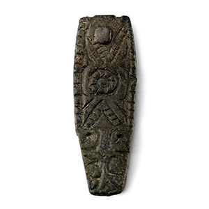Anglo-Saxon Bronze Miniature Zoomorphic Strap End