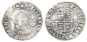 England. Tudor, Elizabeth I AR Threepence.
