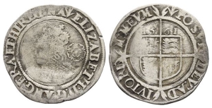 England. Tudor, Elizabeth I AR Sixpence.