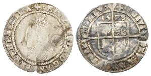 England. Tudor, Elizabeth I AR Sixpence.