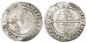 England. Tudor, Elizabeth I AR Sixpence.