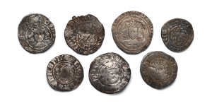 Group of Seven [7] Plantagenet AR Hammered Coins.