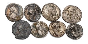 Group of Eight [8] Roman Imperial AR Denarii.