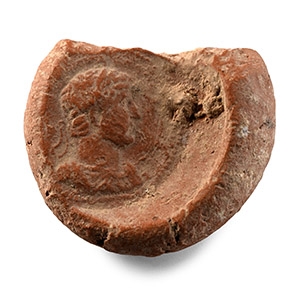 Egyptian Clay Papyrus Document Sealing with Bust of Hadrian