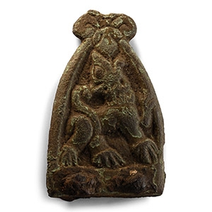Anglo-Scandinavian Viking Bronze Howling Beast Stirrup Apex Mount