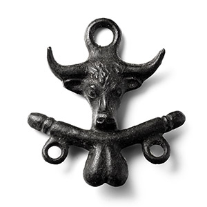 Roman Style Bronze Bull-Headed Phallic Pendant