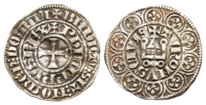 France, Kingdom. Philip IV AR Maille tierce a lO rond.