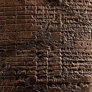 Very Large Sumerian Terracotta Cuneiform Tablet Recording Commodities for Various Named individuals