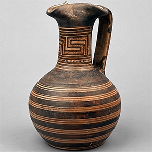 Attic Terracotta Geometric Jug with Handle