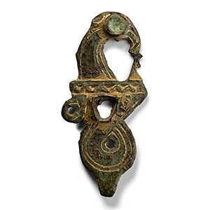 Anglo-Saxon Gilt-Bronze Purse Mount in the Shape of a Bird of Prey