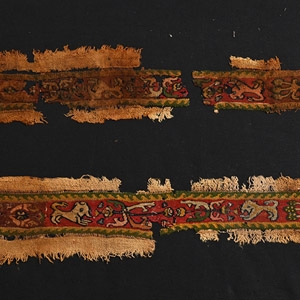 Large Mounted Egyptian Coptic Textile Pair with Animals