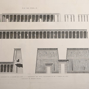 Very Large Egyptian Expedition Lithograph of the Temple of Philae