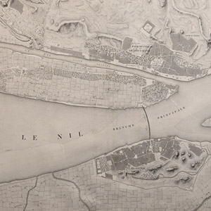 Very Large Egyptian Expedition Lithograph of the Environs du Kaire (Cairo and district)