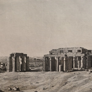 Very Large Egyptian Expedition Lithograph of the Memnonium at Thebes