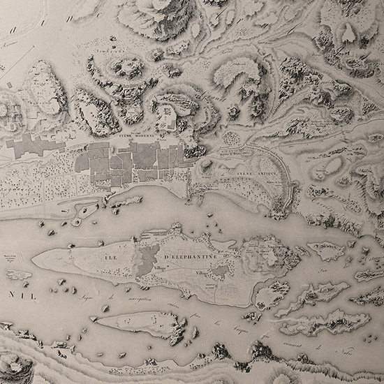 Very Large Egyptian Expedition Lithograph of Elephantine Island