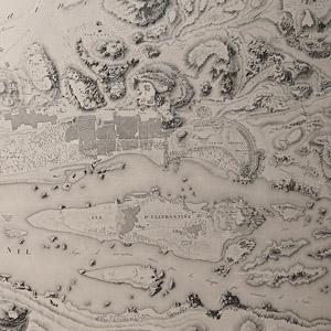 Very Large Egyptian Expedition Lithograph of Elephantine Island