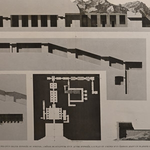 Very Large Egyptian Expedition Lithograph of the Memnonium at Thebes