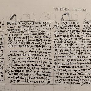 Very Large Egyptian Expedition Lithograph of the Hypogees Papyrus Manuscript from Thebes