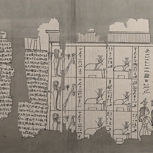 Very Large Egyptian Expedition Lithograph of the Hypogees Papyrus Manuscript from Thebes