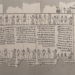 Very Large Egyptian Expedition Lithograph of the Hypogees Papyrus Manuscript from Thebes