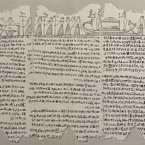 Very Large Egyptian Expedition Lithograph of the Hypogees Papyrus Manuscript from Thebes