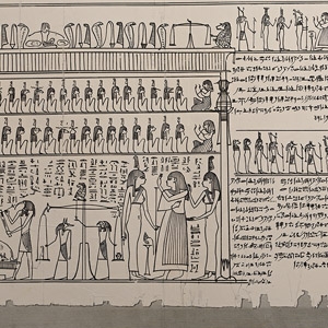 Very Large Egyptian Expedition Lithograph of the Hypogees Papyrus Manuscript from Thebes