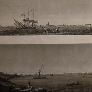 Very Large Egyptian Expedition Lithograph of Views of Alexandria