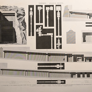 Very Large Egyptian Expedition Lithograph of Bayban el Molouk at Thebes