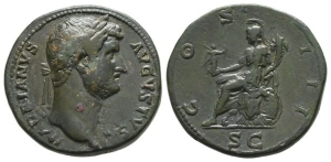 Hadrian AE Sestertius.