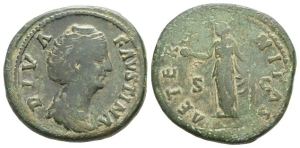 Diva Faustina I AE Sestertius.