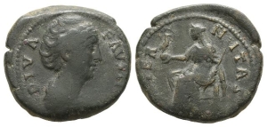 Diva Faustina I AE Dupondius.