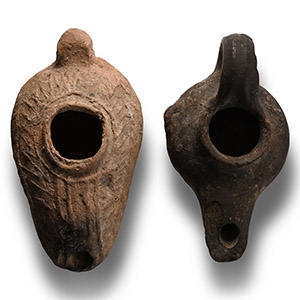 Byzantine Terracotta Oil Lamp Pair