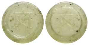 Byzantine Glass Coin Weight of a Semissis(?).