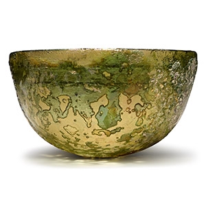 Roman Moulded Iridescent Glass Cup
