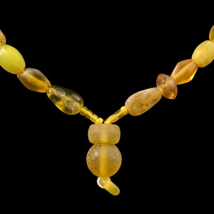 Roman and Later Amber-Coloured Glass Bead Necklace String