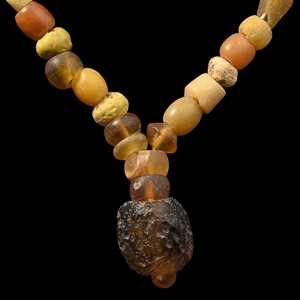 Roman Yellow Glass Bead Necklace String