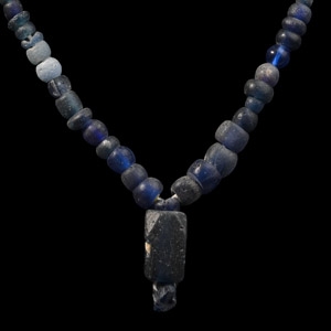 Roman Deep Blue Glass Bead Necklace String