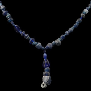 Roman Deep Blue Glass Bead Necklace String
