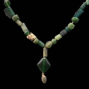 Roman Green Glass Bead Necklace String