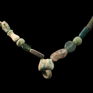 Roman Green Glass Bead Necklace String