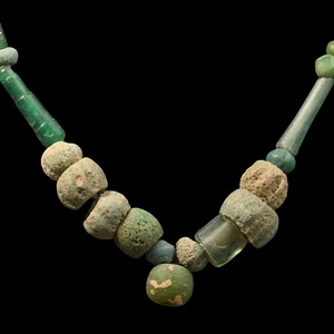 Roman Green Glass Bead Necklace String