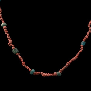 Roman Blue and Crimson Glass Bead Necklace String