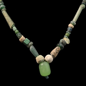 Roman Green Glass Bead Necklace String